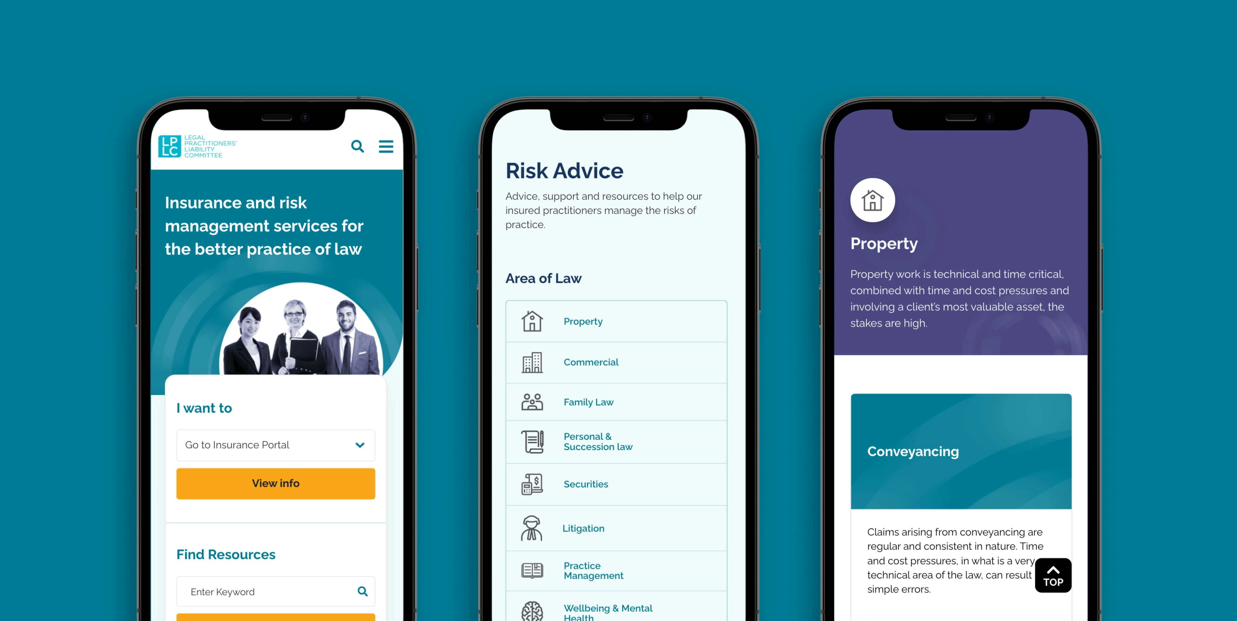 Legal Practitioners Liability Committee project mobile view